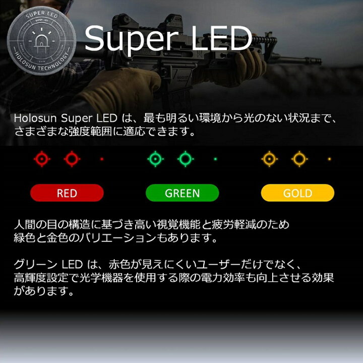 楽天市場】HOLOSUN / ホロサン ドットサイト HE510C-GR Open Reflex 