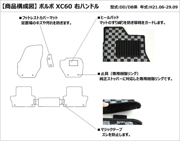 楽天市場】【厚さ20mm最高級マット】ボルボ XC60 DD/DB系 フロアマット※右ハンドル 「最高級フロアマット」 : アヴィレスストア 楽天市場】【厚さ20mm最高級マット】ボルボ XC60 DD/DB系 フロアマット※右ハンドル 「最高級フロアマット」 : アヴィレスストア
