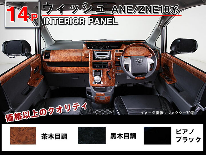 楽天市場】【ウィッシュ ANE ZNE 10系】 インテリアパネル 14P (茶  