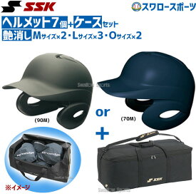 野球 SSK エスエスケイ JSBB公認 軟式 打者用 ヘルメット 両耳付き 艶消し ヘルメット兼キャッチャー防具ケースセット H2500M-BH9003 SGマーク対応商品 野球部 軟式野球