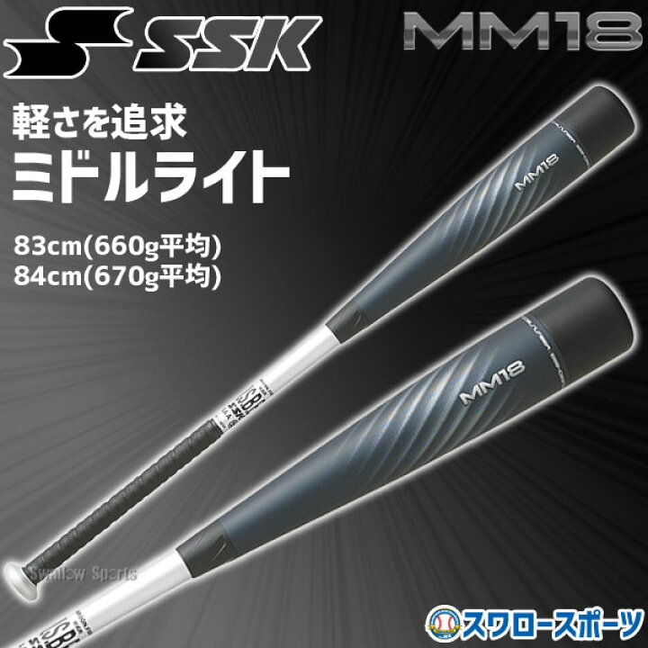 楽天市場】野球 バット 軟式 SSK MM18 エスエスケイ ミドルライト  