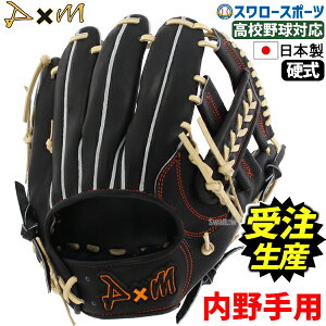 \24日・25日全品ポイント5倍/ 【受注生産】注文から約1か月半〜2ヶ月後発送予定 野球 D×M ディーバイエム 硬式グローブ 高校野球対応 高校生 グラブ 内野手 内野 ブラック 約29.0cm 右投用 高
