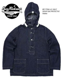 BUZZ RICKSON'S(oYN\Y)@BR11703A U.S. NAVY DENIM GAS PROTECTIVE PARKAyz