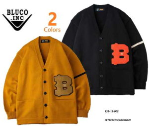 BLUCO(�u���R�j�y���������z155-15-002�@LETTERED CARDIGAN�@���^�[�h �J�[�f�B�K���@2Color