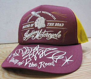 �C���f�B�A�����[�^�[�T�C�N��(IndianMotorCycle)IM02218�@MASTER OF THE ROAD�@�s���X�g�E���b�V��Cap�@IM02218-WINE�@�X�q