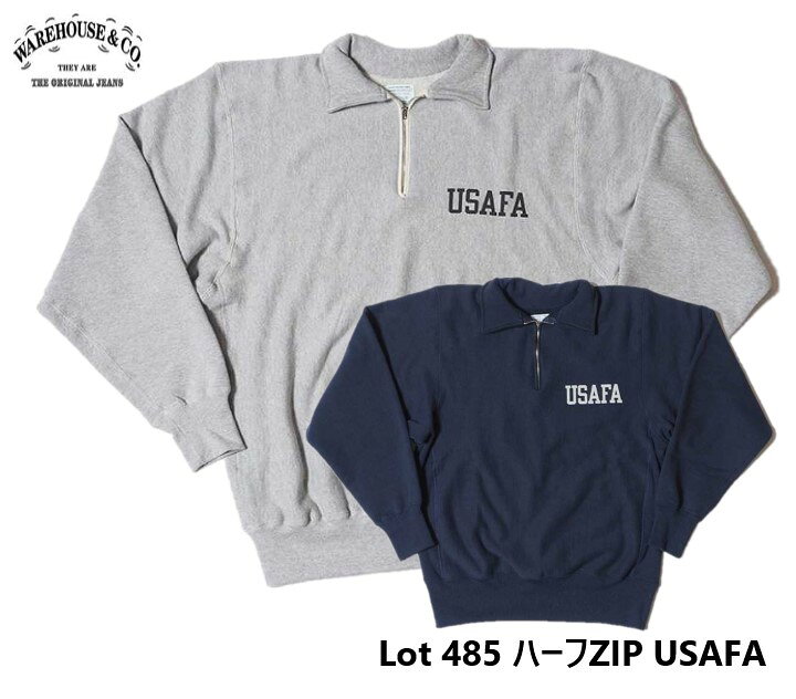 楽天市場】ウェアハウス(WAREHOUSE) Lot 485 ハーフZIP USAFA USAロゴ 