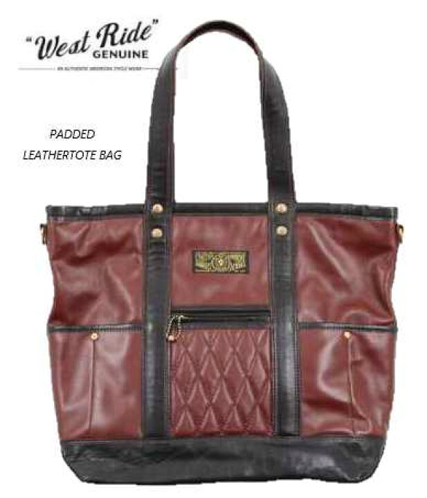 楽天市場】WESTRIDE(ウエストライド)PADDED TOTE BAG LEATHER -BLK/BRN 