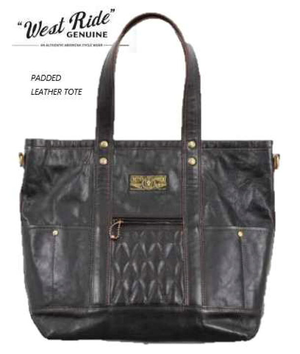 楽天市場】WESTRIDE(ウエストライド)PADDED TOTE BAG LEATHER -BLK/BLK 