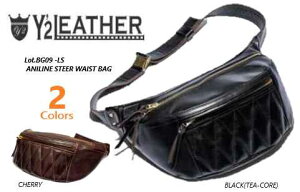 Y2 LEATHER(���C�c�[���U�[�j Lot.BG09 -LS ANILINE STEER WAIST BAG�@�E�G�X�g�o�b�O�@�y���������z