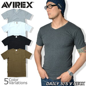 AVIREX(ArbNX) DAILY RIB S/S V-NECK T-SHIRT u  uClbN TVc y[ցz
