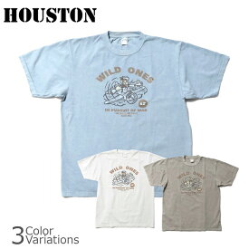 HOUSTON（ヒューストン） PIGMENT PRINT TEE "WILD ONES" ピグメント プリント Tシャツ 【メール便】 22132