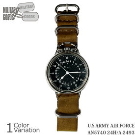 M.R.C. WATCH CO. WW2 REPLICA U.S.ARMY AIR FORCE AN5740 24H 懐中時計 黒文字盤 24時間時計 A-2493