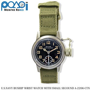 ySiP5{1024`1027܂ŁIzMONTRE ROROI M.R.C. WATCH CO. WW2 REPLICA U.S.NAVY BUSHIP WRIST WATCH WITH SMALL SECOUND ĊCR͒prv A-2206