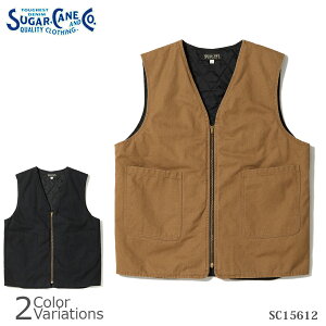SUGAR CANE & Co.iVK[P[j COTTON DUCK PADDED WORK VEST SC15612