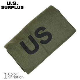 【全品ポイント5倍★4月24日20：00～4月27日09：59まで！】U.S SURPLUS（USサープラス） 米軍放出未使用品 ウール毛布 U.S.刺繍入り