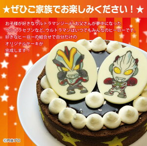 【手作りキャラクターケーキ】ウルトラマンギンガSのスペシャルケーキ!〜ショコラムースとイチゴムースの贅沢な味わい〜【お誕生日プレート&ローソク&名前入れ用転写シートセット】