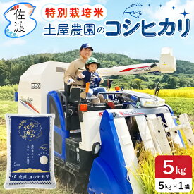 【お買い物マラソン｜￥6,890 →￥6,480】佐渡産コシヒカリ5kg 特別栽培米 令和7年産 大野山麓 土屋農園 / 白米・無洗米・七分・玄米 / 精米したて 【送料無料】