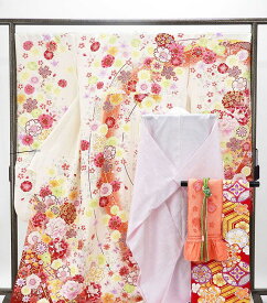 ＼10％OFFクーポン配布中／振袖 長襦袢 セット 正絹 5点セット 蝶々 花 身丈169cm 裄丈70cm 袋帯 長襦袢 帯締め 帯揚げ 振袖セット 美品 リサイクル 中古 着物 e4164