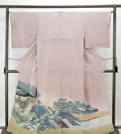 色留袖 正絹 加賀友禅 梶山伸作 身丈160.5cm 裄丈64.5cm 色留袖 一つ紋 リサイクル 着物 f0928