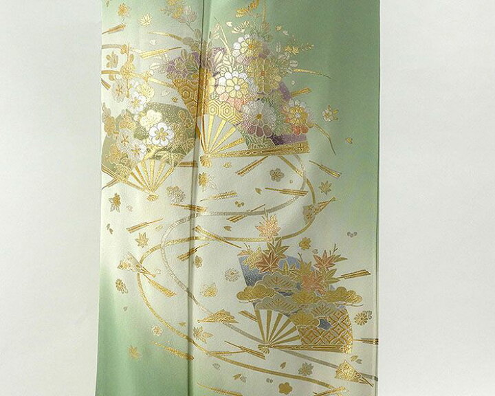 楽天市場】【ポイント10倍】色留袖 美品 正絹 金彩友禅 和田光正作 扇 
