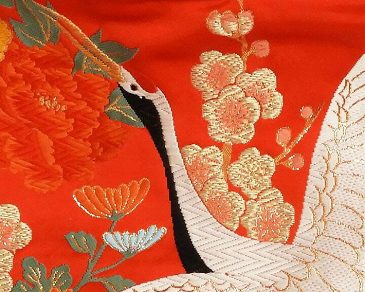 楽天市場】【ポイント10倍】色打掛 正絹 舞鶴四季花模様 打掛 花嫁衣裳 