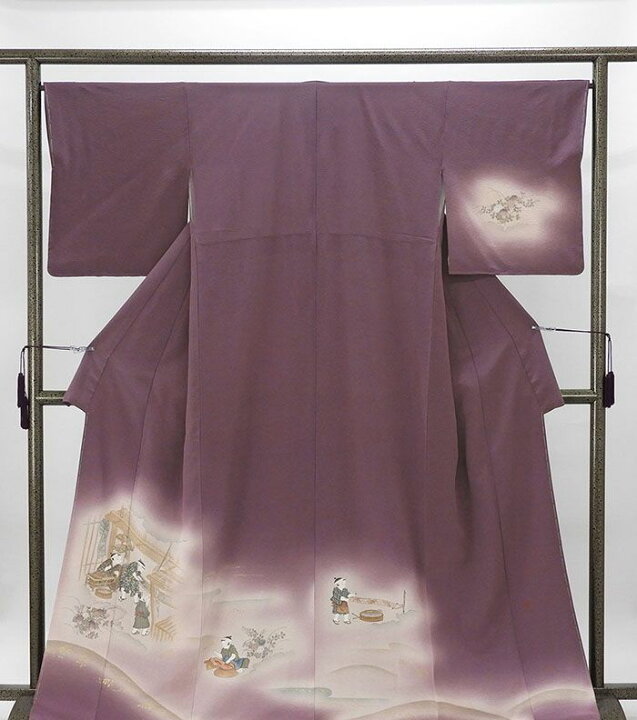 楽天市場】訪問着 未着用 正絹 童子風景模様 身丈165cm 裄丈66cm 訪問 