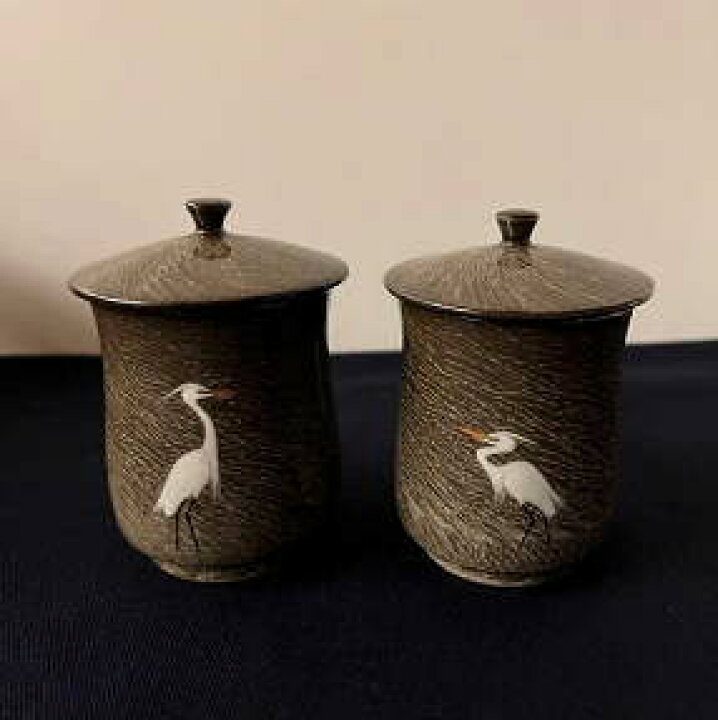 楽天市場】現川焼 臥牛窯「白鷺夫婦湯呑」がお買い得価格で 湯呑 陶器  