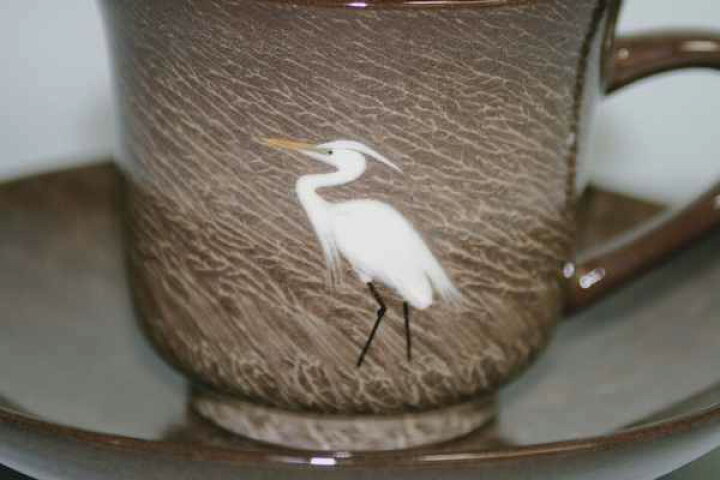 楽天市場】臥牛窯 現川焼「白鷺朝顔珈琲椀皿」（お取り寄せ商品です  