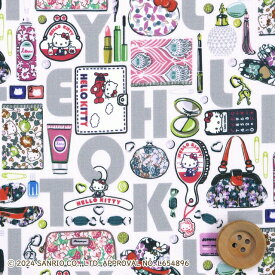 【サンドウオリジナルカラー】ハローキティ×リバティ・ファブリックス タナローン（Hello Kitty Necessities ハローキティ・ネセシティーズ）フェミニングレー【DC34426・J24H】