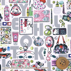 【サンドウオリジナルカラー】ハローキティ×リバティ・ファブリックス タナローン(Hello Kitty Necessities ハローキティ・ネセシティーズ)フェミニングレー【DC34426・J24H】