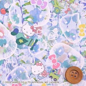 ハローキティ×リバティ・ファブリックス タナローン(Bubble Dreams バブル・ドリームス)ライトブルー【DC34429・J24A】