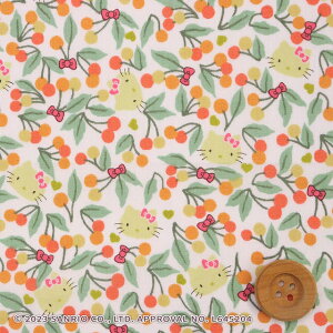 ハローキティ×リバティ・ファブリックス タナローン(Cherries and Bows オレンジ)チェリーズ・アンド・ボウズ【DC33495・J24D】