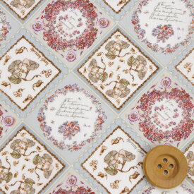 リバティ・ファブリックス タナローン（Fleur Foulard フルール・フーラード）グレー【25-363J7402・25CU】