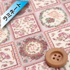 リバティ・ファブリックス タナローン【ラミネート加工】(Fleur Foulard フルール・フーラード)ピンク【25-363J7402・25AU】
