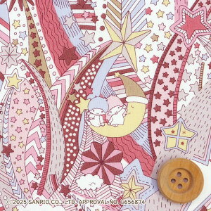 リトルツインスターズ×リバティ・ファブリックス タナローン(My Starry Sky マイ・スターリー・スカイ)スモーキーレッド【DC30713・J25A】