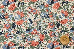 リバティプリント タナローン(Claire-Aude クレア・オード)サーモンピンク&グリーン【3332022・SE】