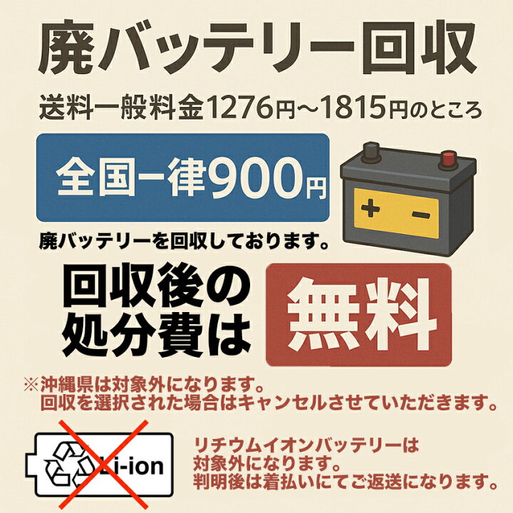 楽天市場】【無料処分付き】 バッテリー ビーノXC50 型式 BA-SA26J/JBH 