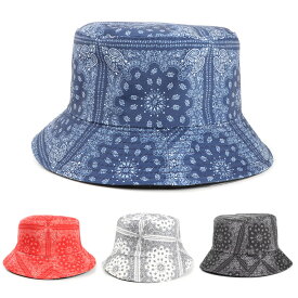 バンダナ柄 バケット ハット Bucket Hat (4色)メンズ カジュアル ハット ペイズリー 柄