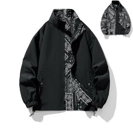 バンダナ柄 ナイロンジャケット ペイズリー柄 ウインドブレーカー Paisley bandana pattern nylon jacket