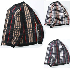 チェック柄 ナイロン ベースボール ジャケット ウインドブレーカー Plaid nylon jacket　タータンチェック　Size L〜4XL