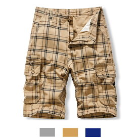 ヴィンテージ 6ポケット カーゴショーツ チェック柄 ハーフパンツ VINTAGE PLAID SHORTS（⒊色）