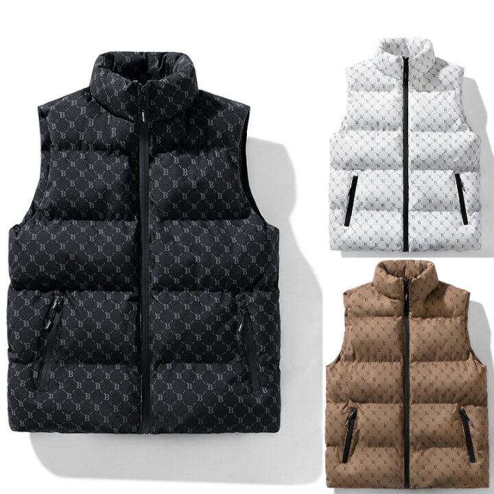 楽天市場】モノグラム柄 ダウンベスト 総柄 中綿ベスト monogram  