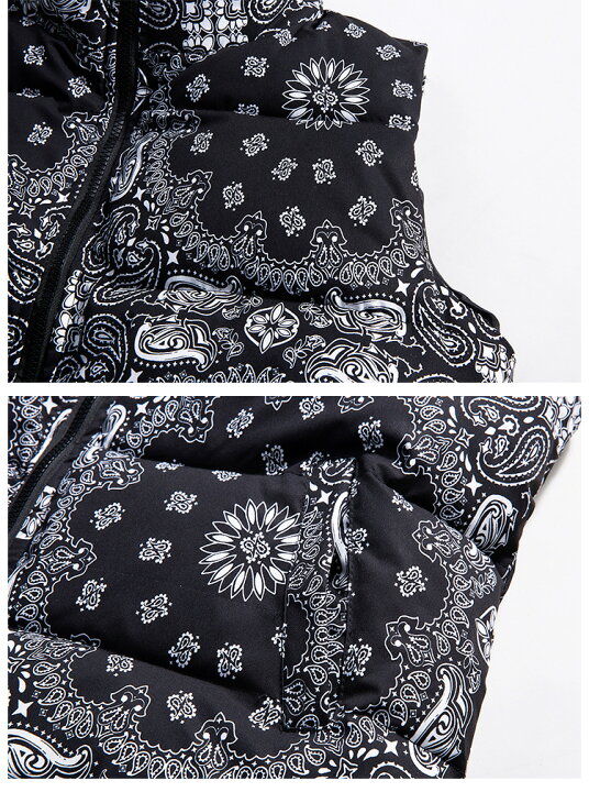 楽天市場】バンダナ柄 ダウンベスト ペイズリー柄 Paisley bandana 
