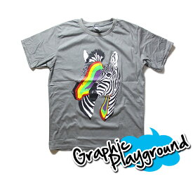 パロディ Tシャツ メンズ レディース おもしろ Tシャツ Rainbow Zebra ゼブラ しまうま メンズ レディース ユニセックス デザインTシャツ おしゃれTシャツ ネタTシャツ 個性的 半袖 トップス 夏 おみやげ プレゼント コットン100% M-L 白 黒