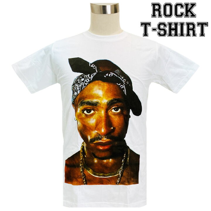 楽天市場】2Pac グラフィック Tシャツ 2パック 顔プリント ロックT  