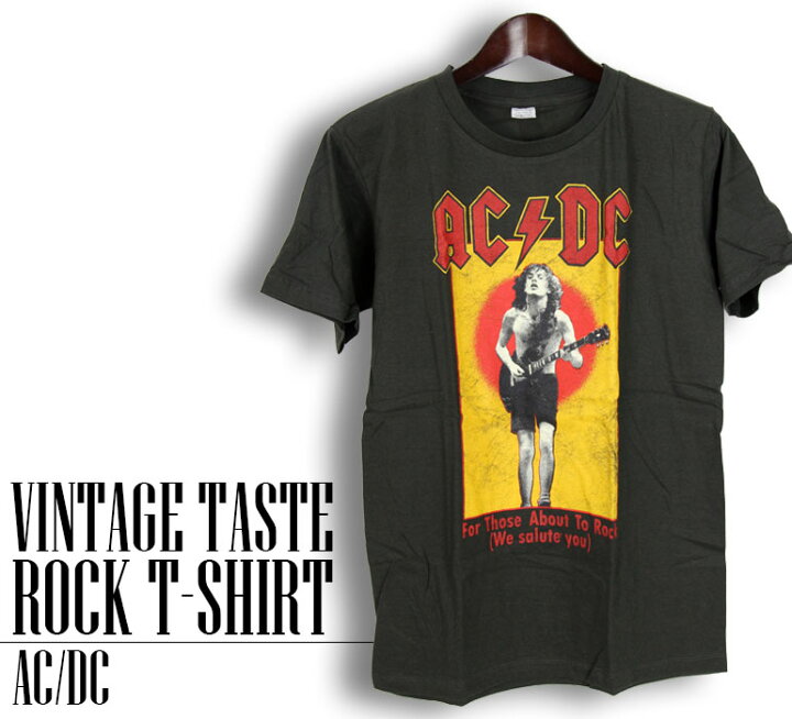 楽天市場】ヴィンテージ風 AC/DC Tシャツ エーシーディーシー ロックT 