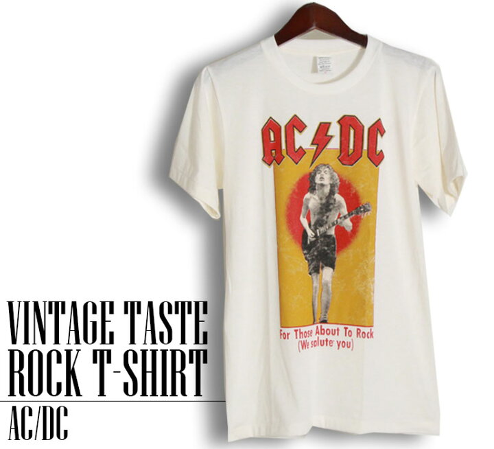 楽天市場】ヴィンテージ風 AC/DC Tシャツ エーシーディーシー ロックT 