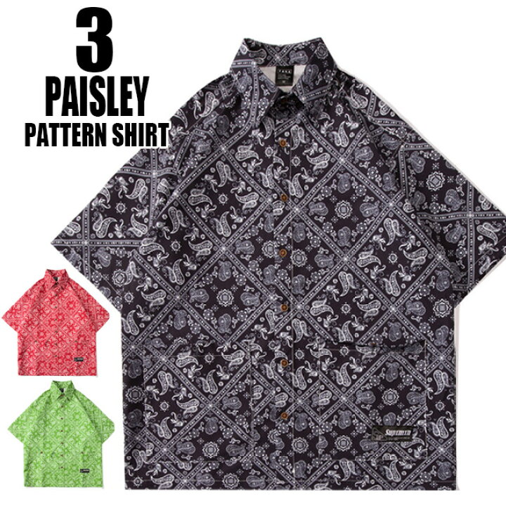 楽天市場】ストリート Paisley ペイズリー ナイロン 半袖シャツ 防水 3 