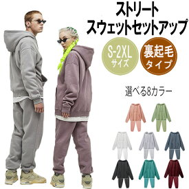 [在庫処分]くすみカラー スウェット セットアップ メンズ ユニセックス レディース ビッグシルエット 上下セット 裏起毛 ドロップショルダー ゆったりルームウェア ダボ系 スエット ジャージ スウェットパンツ ルームウェア