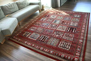絨毯 カーペット 約3畳 三畳 ラグ 160×230cm ウール100% 厚手 じゅうたん 高級 ボハラ柄 ヴィンテージ アンティーク アメリカン 赤 黒 ベージュ ブラック HORUSCOLOR 当社在庫 【ニャンガ/ボロボ16